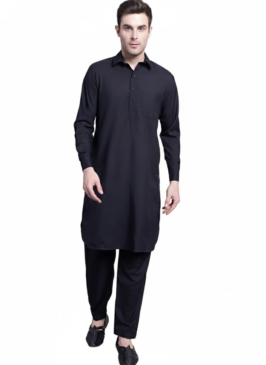 Maple Clothing Punjabi Kurta Pajama Set Mens Pathani Cotton Indian Clothes Bollywood Outfit