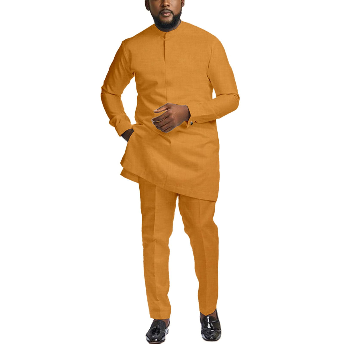 Men African Senator Suit, Dashiki Outfit Wedding Attire Clothes