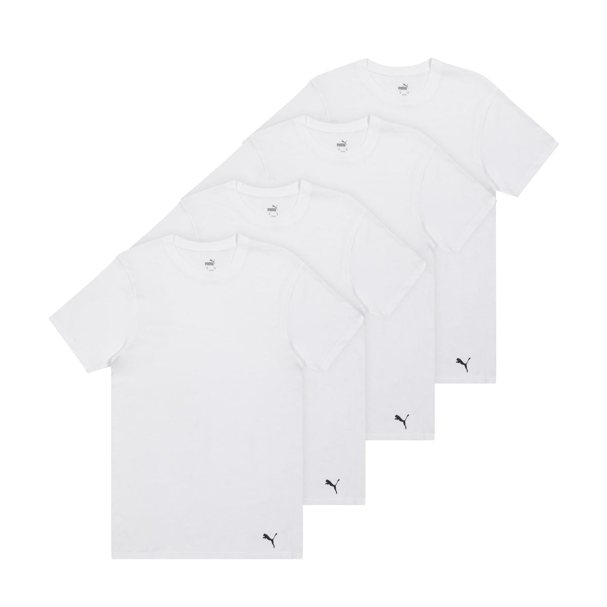 Puma Men's 4 Pack Cotton Crewneck Short Sleeve T-Shirt