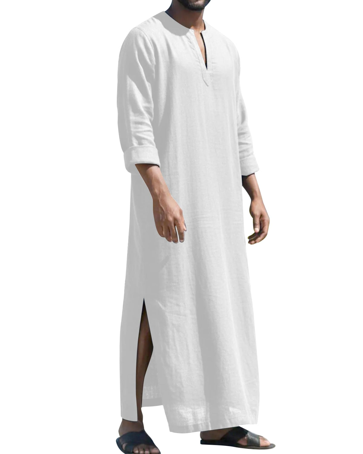 LVCBL Islamic Thobe for Men Muslim Kaftan Thobe Caftans for Men