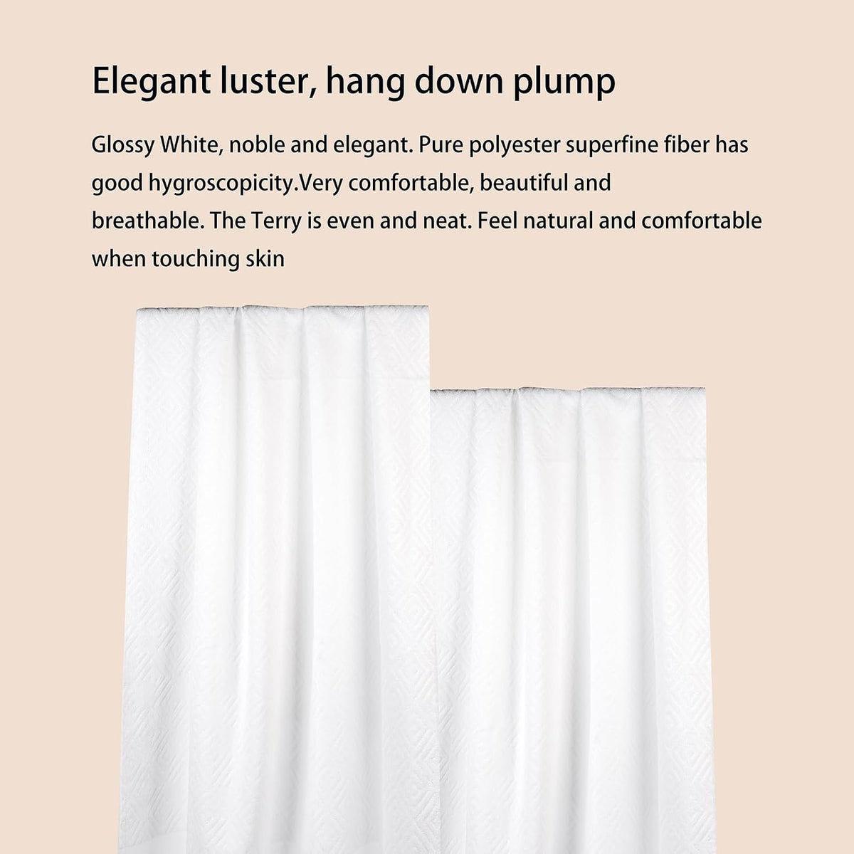 DIAOJIA® Muslim Men's Prayer Shawl,Pilgrimage Towel White Traditional Arabic Hajj Shawl, Polyester Terry Cloth Material, 110x210 cm, 2-Piece Set with Storage Bag (White)