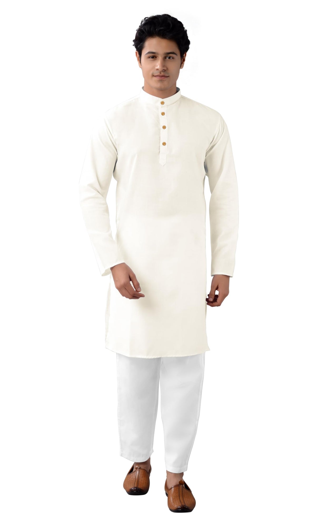 Chandrakala Men's Tunic Cotton Kurta Pajama Set Indian Casual Yoga Dress (MK101)