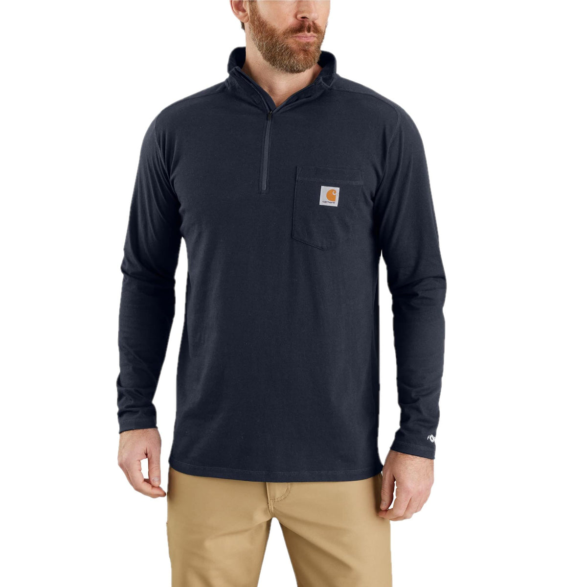 Carhartt Men's 104255 Force® Relaxed Fit Quarter Zip Pocket T-Shirt