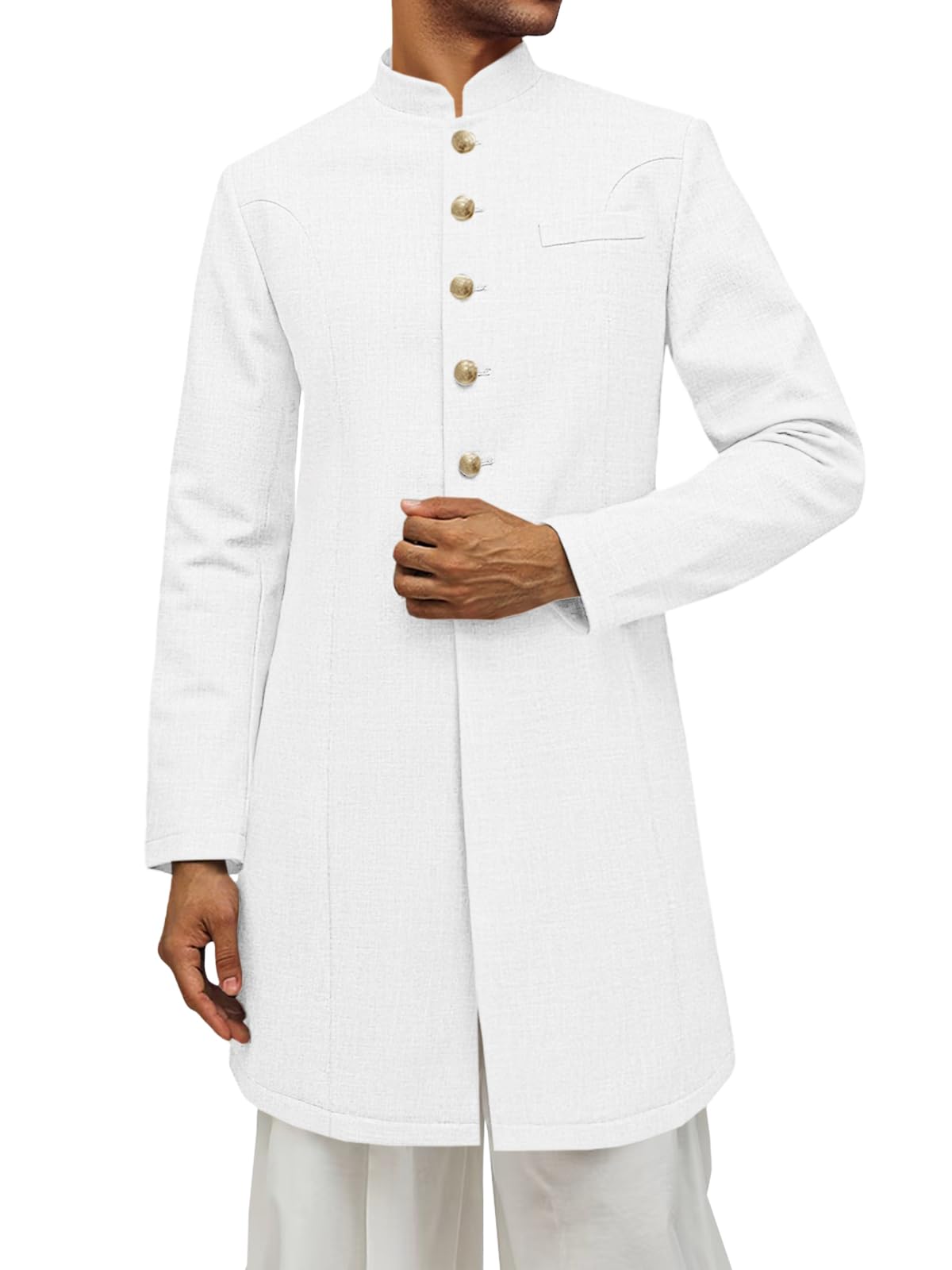 Runcati Mens Kurta Coats Sherwani Indian Royal Suits Jackets