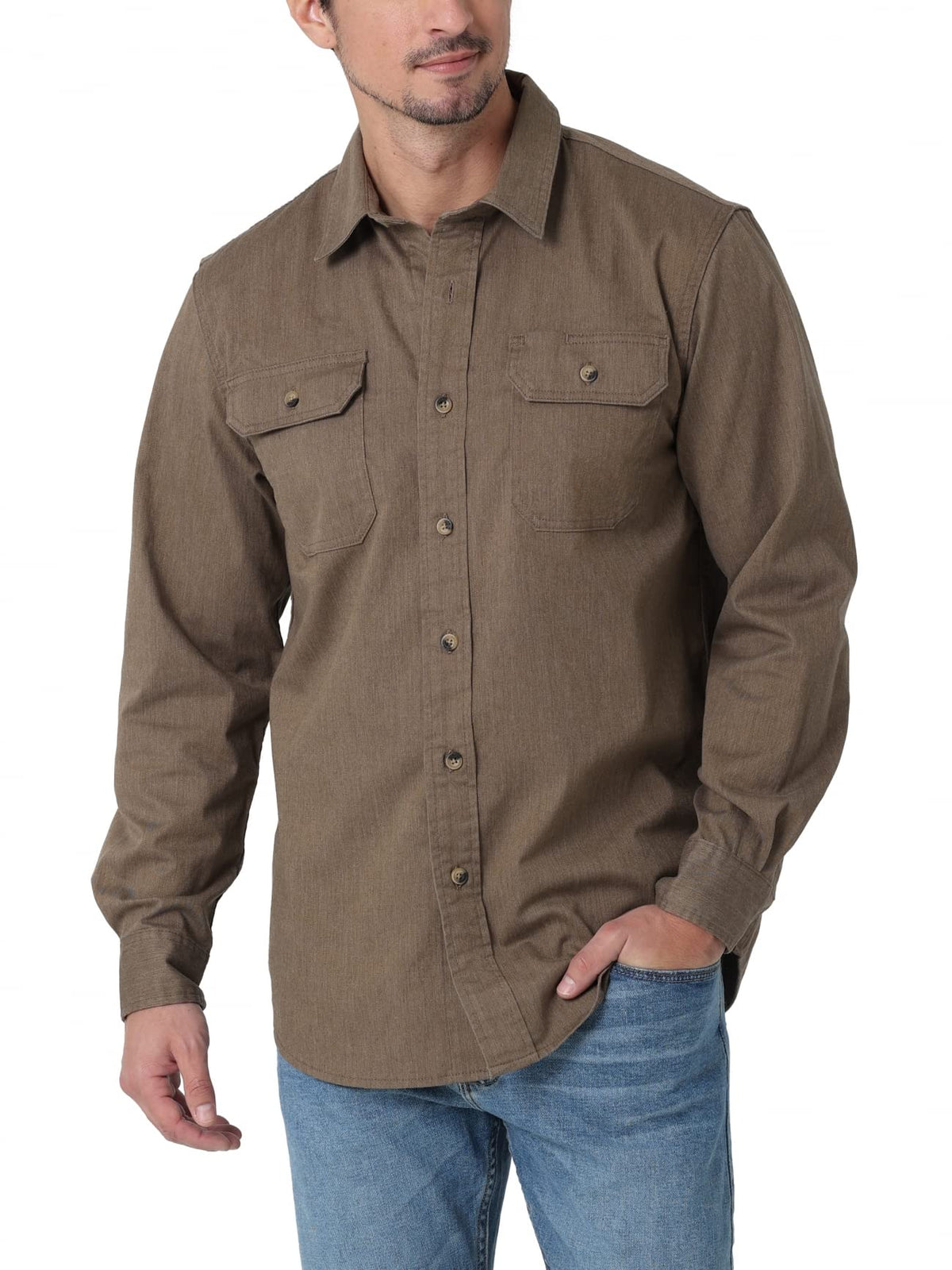 Wrangler Authentics Men's Long Sleeve Classic Woven Shirt
