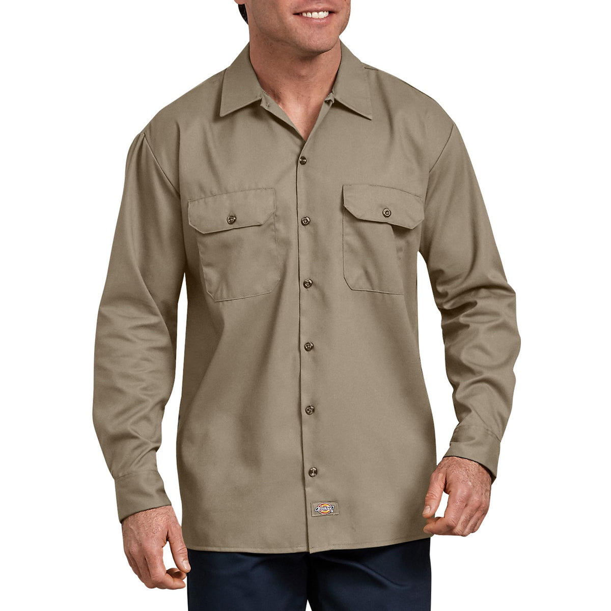 Dickies Mens Flex Relaxed Fit Long Sleeve Work Shirt