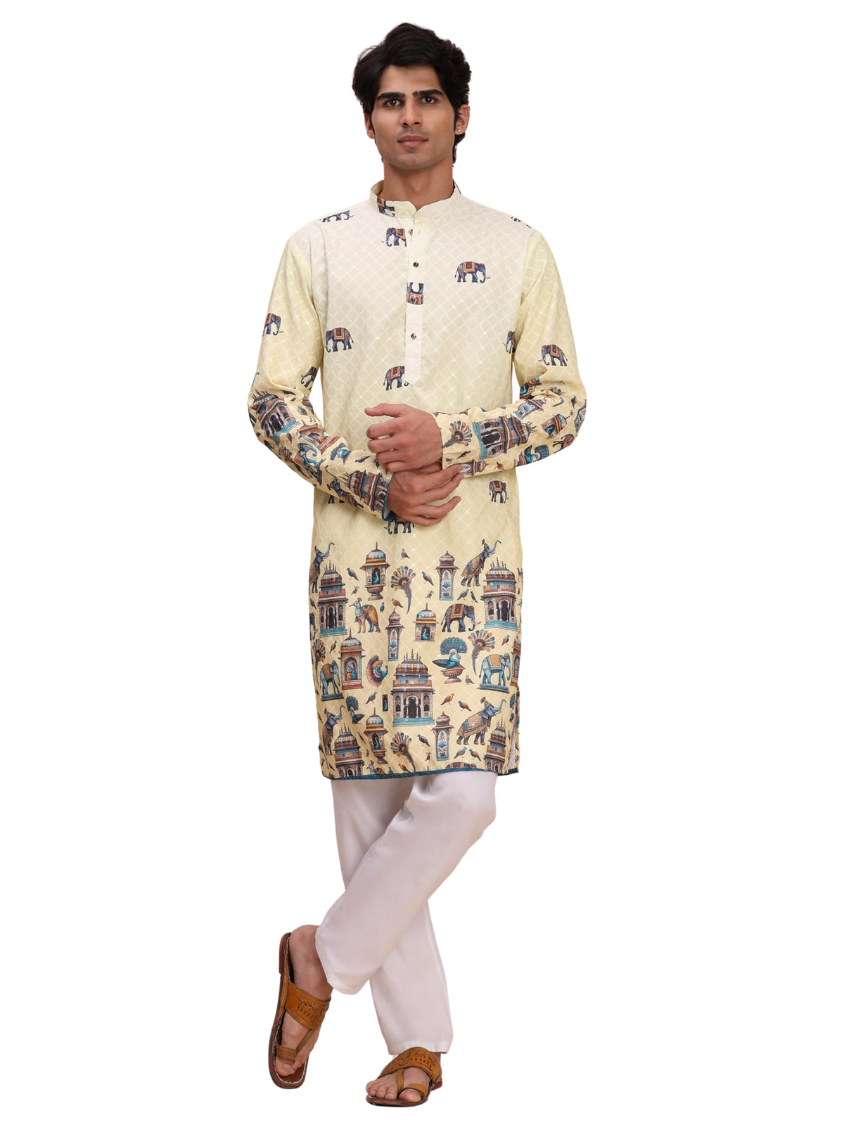 Pro-Ethic Style Developer Mens Indian Traditional Cotton Kurta Sets, Men Kurta Set Indian Wedding Dress (A-125)