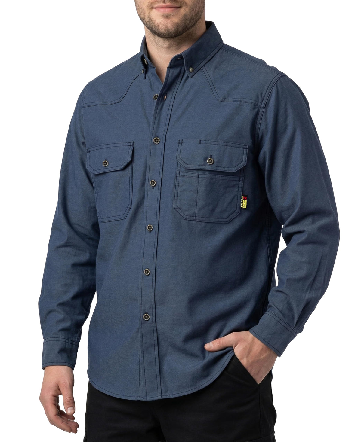 BOCOMAL FR Shirts Button Down Dura-Light 6.5oz Soft Canvas Utility Pockets