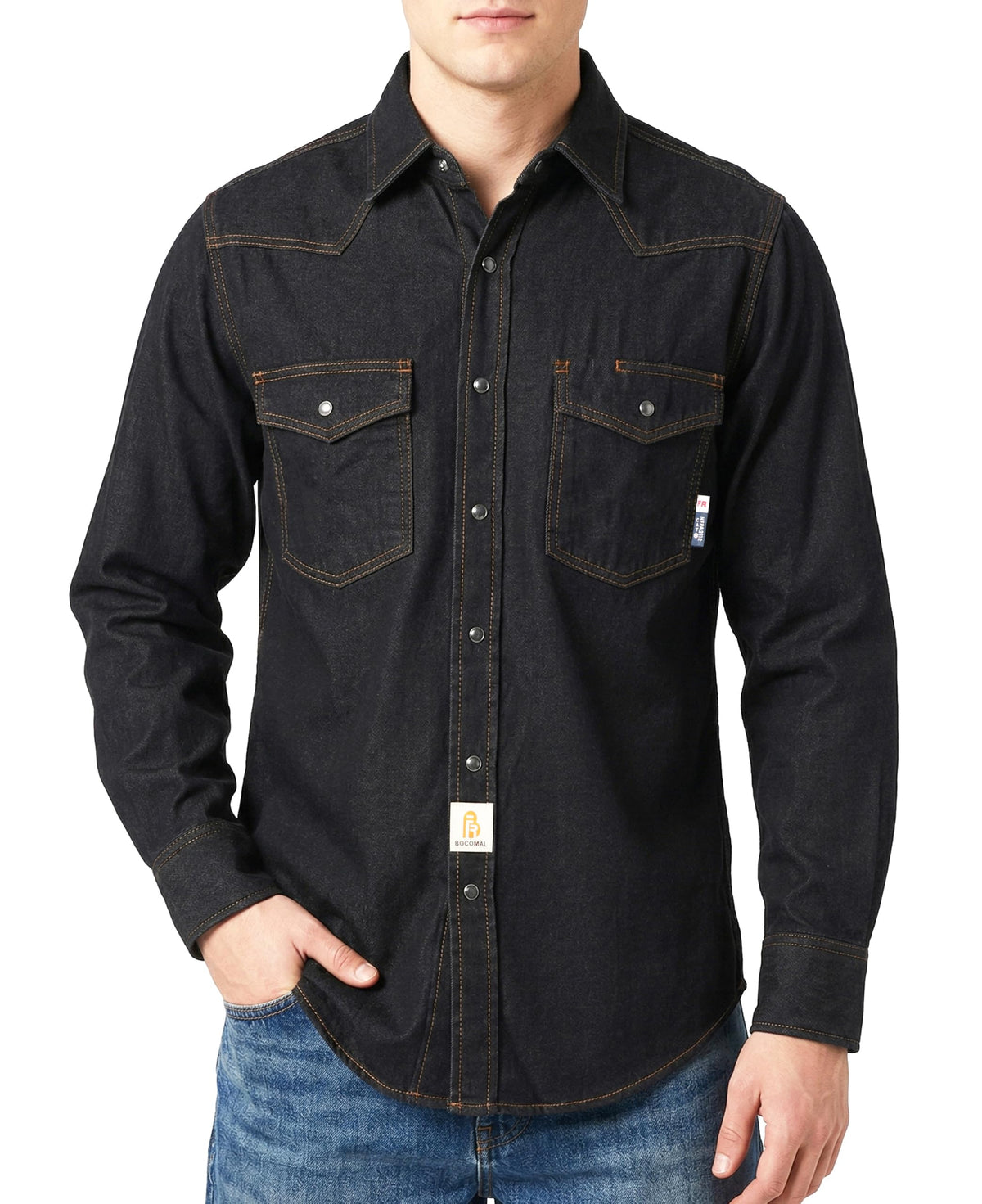 BOCOMAL Men's FR Shirts 6.25oz Lightweight Flame Resistant Welding Workwear