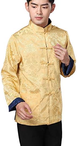 Chinese Traditional Tai Chi Uniform Long Sleeve Top Kungfu Shirt Tang Suit for Men