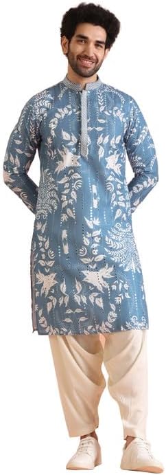 KISAH Men’s Printed Kurta Patiyala Set | Traditional Outfit for Men | Festive & Wedding Ethnic Wear | Elegant & Comfortable