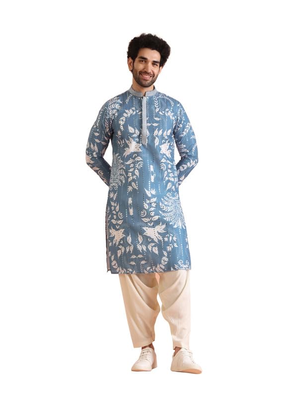 KISAH Men’s Printed Kurta Patiyala Set | Traditional Outfit for Men | Festive & Wedding Ethnic Wear | Elegant & Comfortable