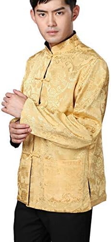 Chinese Traditional Tai Chi Uniform Long Sleeve Top Kungfu Shirt Tang Suit for Men