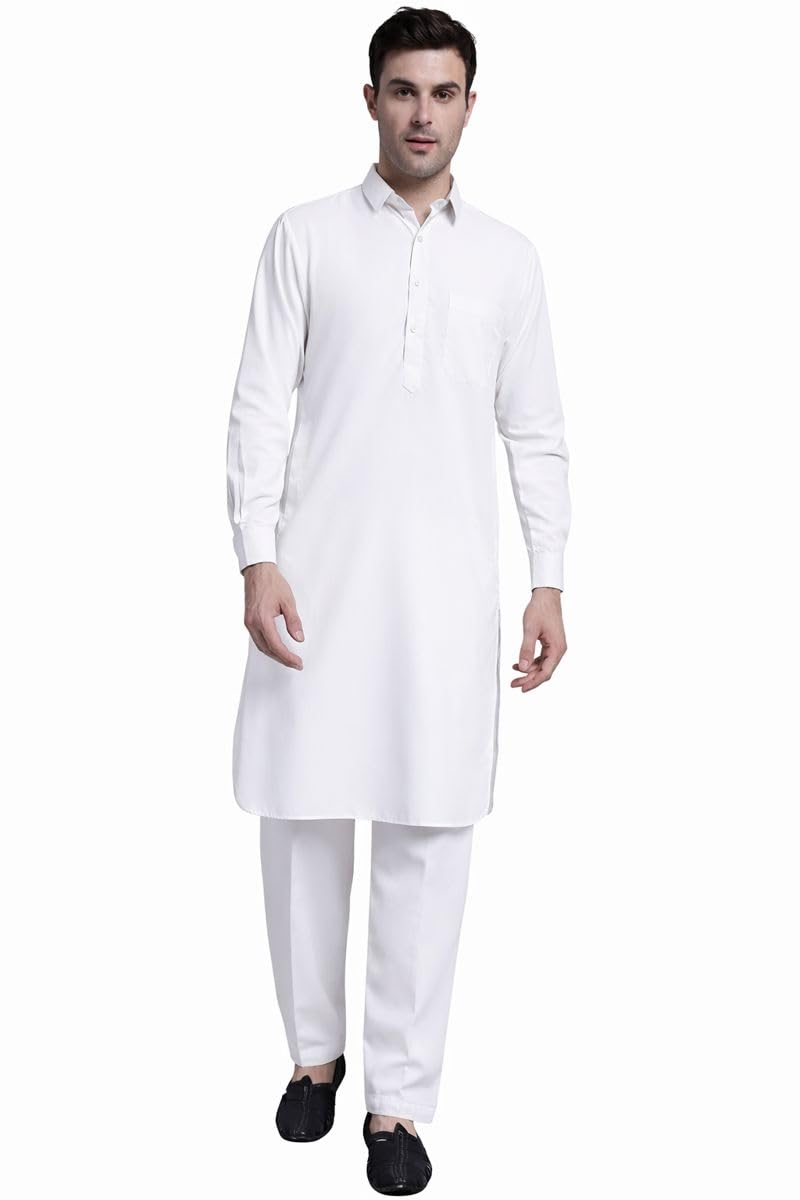 Maple Clothing Punjabi Kurta Pajama Set Mens Pathani Cotton Indian Clothes Bollywood Outfit