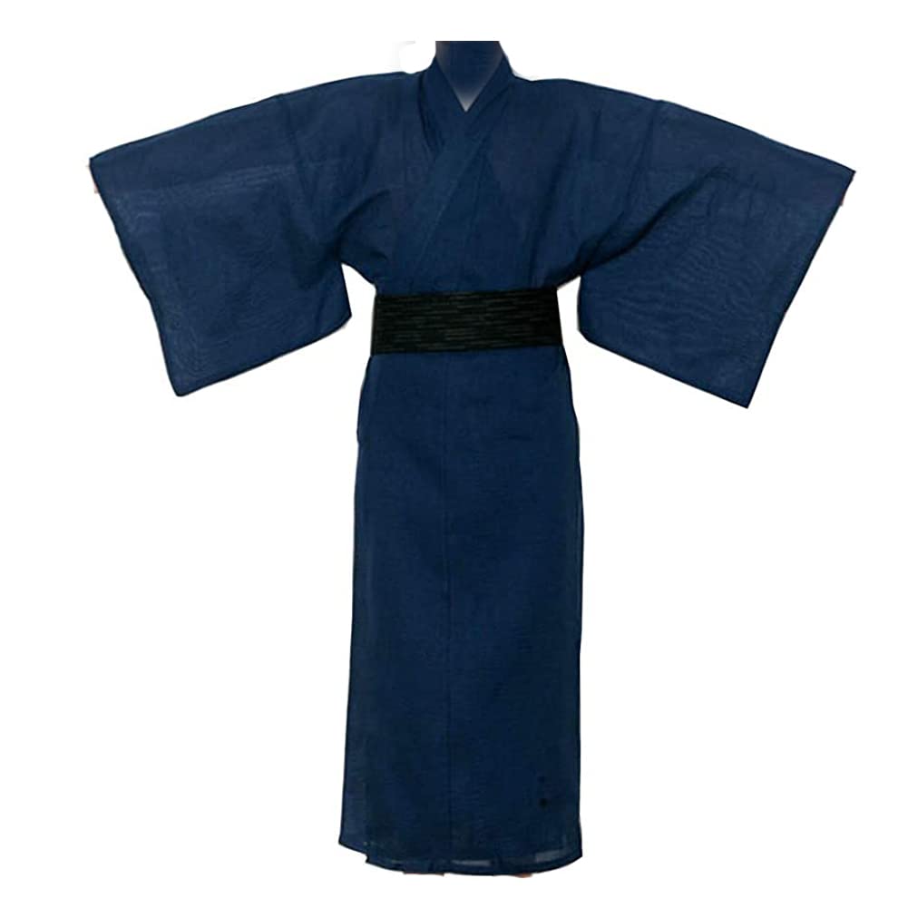 FANCY PUMPKIN Jinbei Men's Japanese Yukata Japanese Kimono Home Robe Pajamas Dressing Gown
