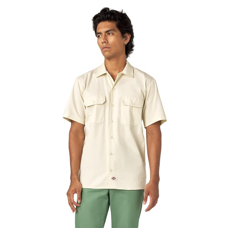 Dickies Men’s Short Sleeve Work Shirt – Durable Twill Button Down Shirts for Men, Lightweight Uniform for Daily Wear