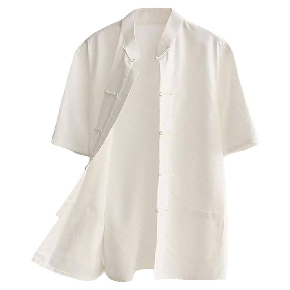 ZooBoo Men's Cotton Kung Fu Uniform Short Sleeve Chinese Shirt