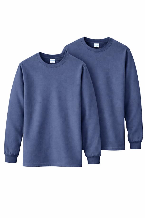 Gildan Adult Heavy Cotton Long Sleeve T-Shirt, Style G5400, 2-Pack