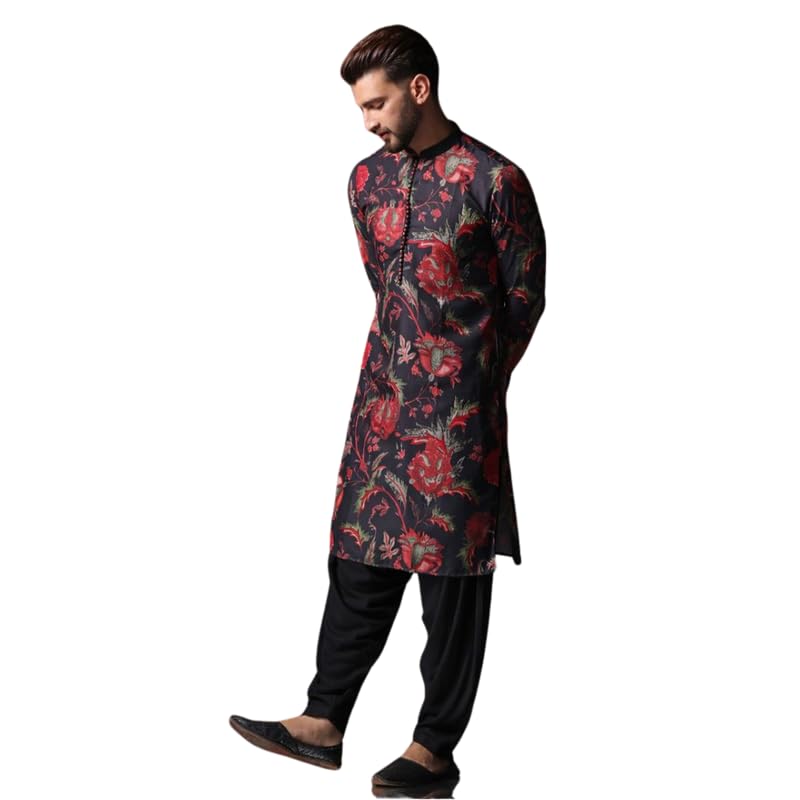 KISAH Men’s Printed Kurta Patiyala Set | Traditional Outfit for Men | Festive & Wedding Ethnic Wear | Elegant & Comfortable