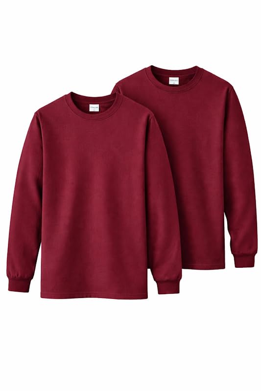 Gildan Adult Heavy Cotton Long Sleeve T-Shirt, Style G5400, 2-Pack