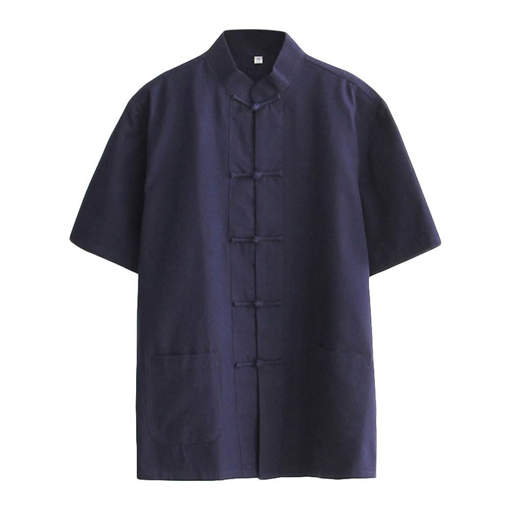 ZooBoo Men's Cotton Kung Fu Uniform Short Sleeve Chinese Shirt