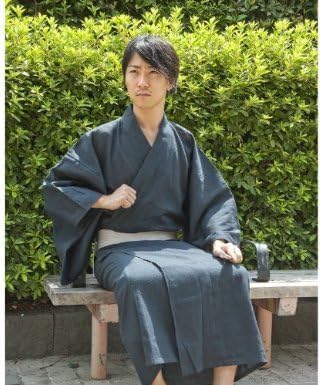 Edoten Men's Kimono Japan Shijira Weaving Yukata
