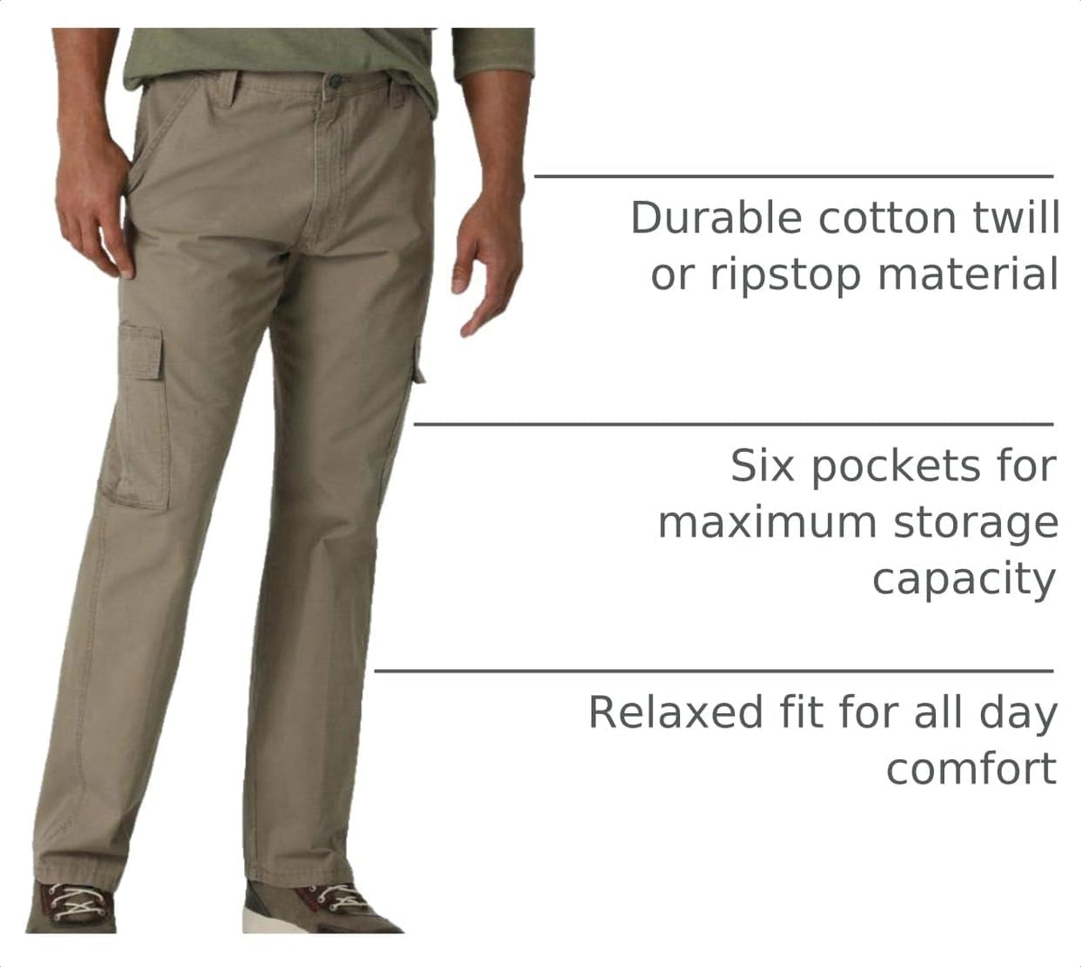 Wrangler Authentics Men's Twill Relaxed Fit Cargo Pant (Logan)