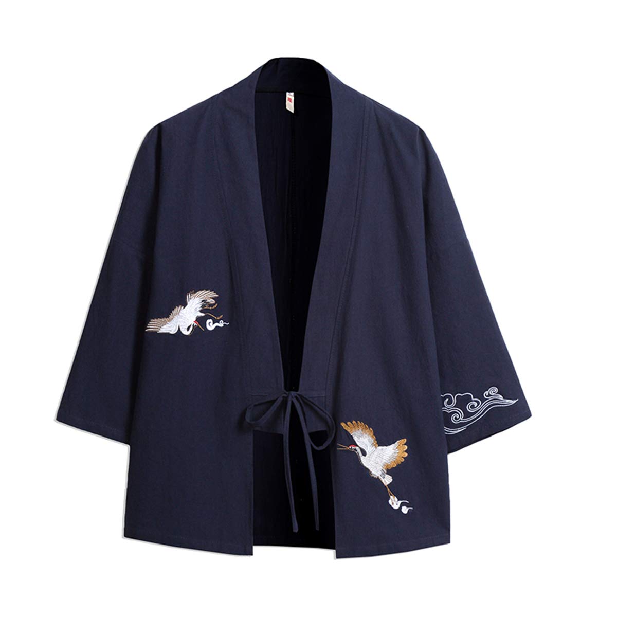 Seidarise Men's Kimono Traditional Japanese Clothing Male Cardigan Noragi Jacket Yukata Coat Haori
