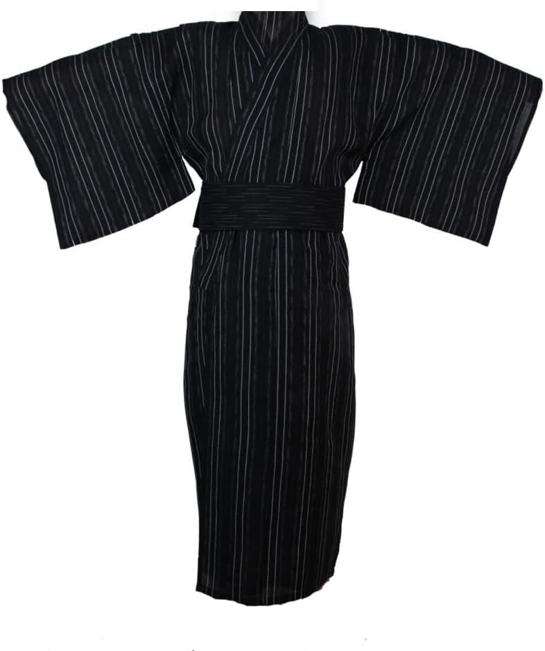 FANCY PUMPKIN Jinbei Men's Japanese Yukata Japanese Kimono Home Robe Pajamas Dressing Gown