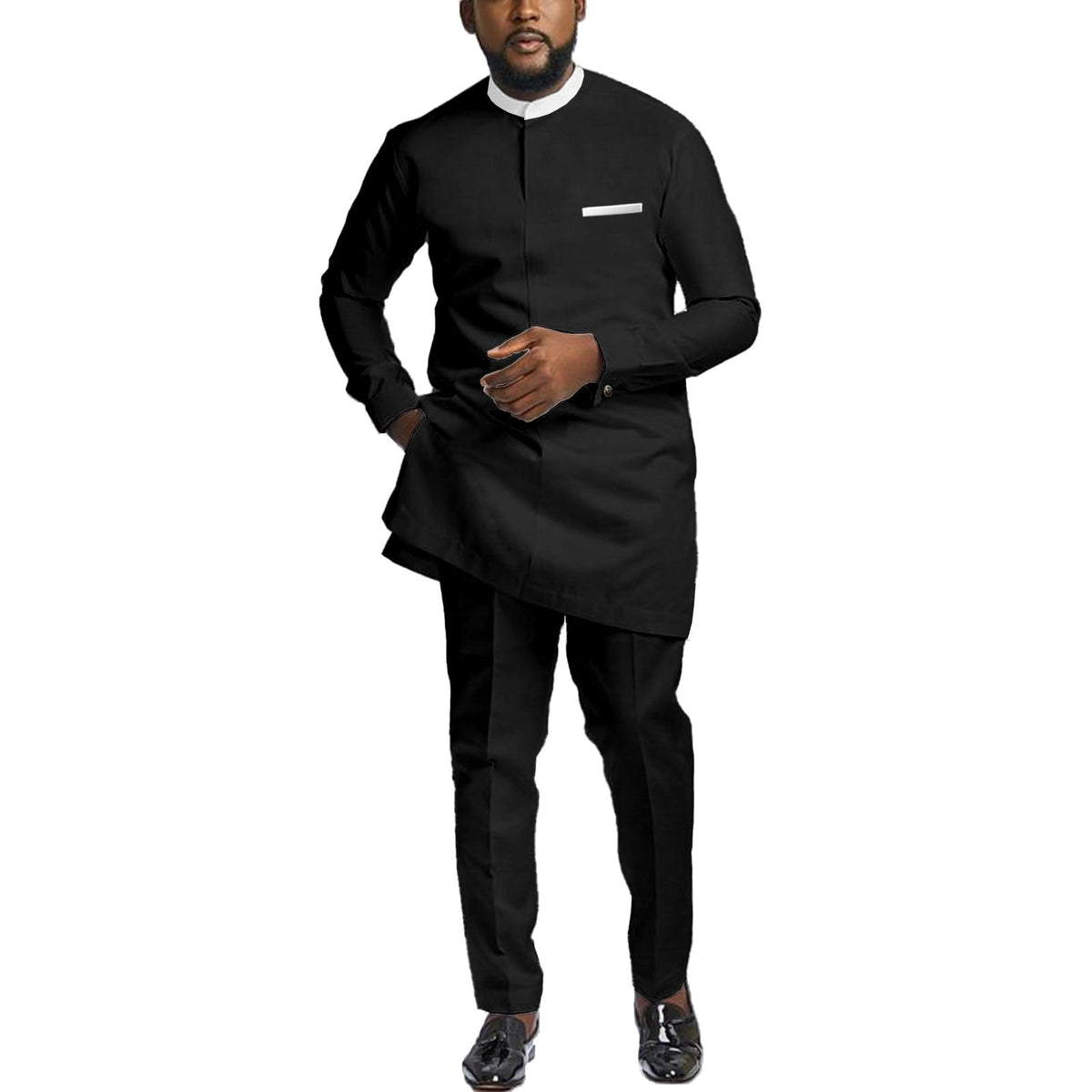 African Suit for Men 2 Piece Set Dashiki Shirt & Pants Outfits