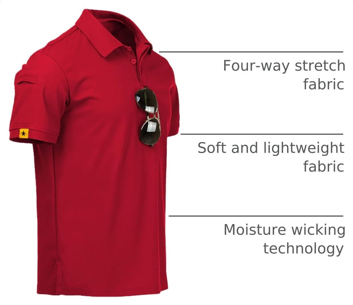 ZITY Mens Polo Shirt Short Sleeve Moisture Wicking Athletic Golf Polos