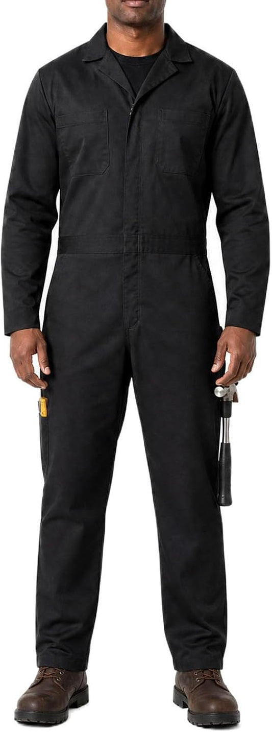 Cotton Blend Men's Work Coveralls, Relaxed Fit Mechanic Jumpsuit