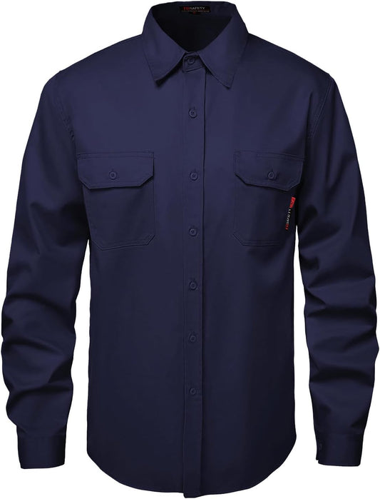 SKSAFETY FR Shirts for Men, 7 oz Flame Resistant Welding Work Shirt