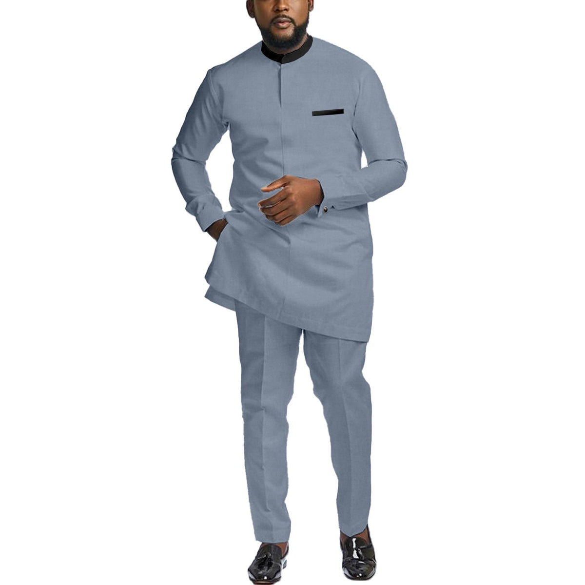 African Suit for Men 2 Piece Set Dashiki Shirt & Pants Outfits