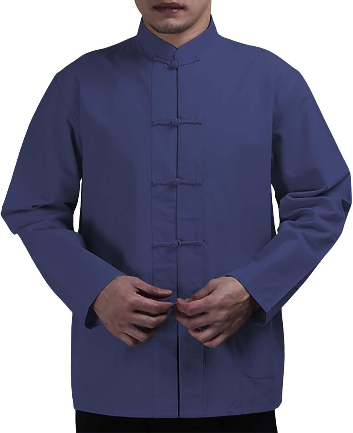 Men's Shirt Tang Suit Shirt Long Sleeve Traditional Kung Fu Uniform Chinese Frog Buttons Lightweight Jacket Summer