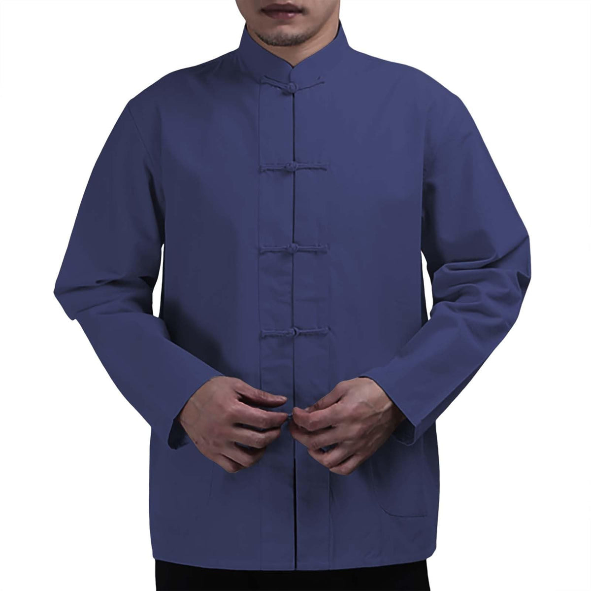 Men's Shirt Tang Suit Shirt Long Sleeve Traditional Kung Fu Uniform Chinese Frog Buttons Lightweight Jacket Summer