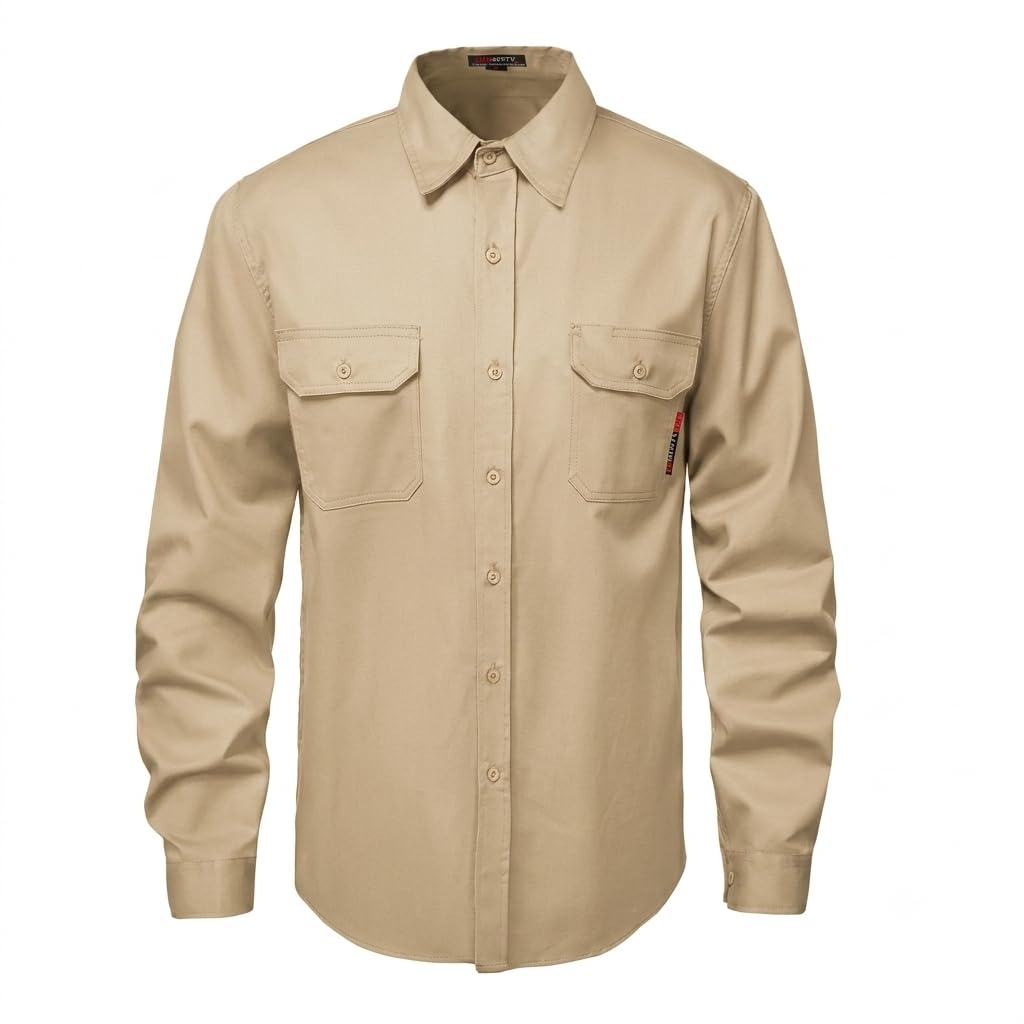 SKSAFETY FR Shirts for Men, 7 oz Flame Resistant Welding Work Shirt