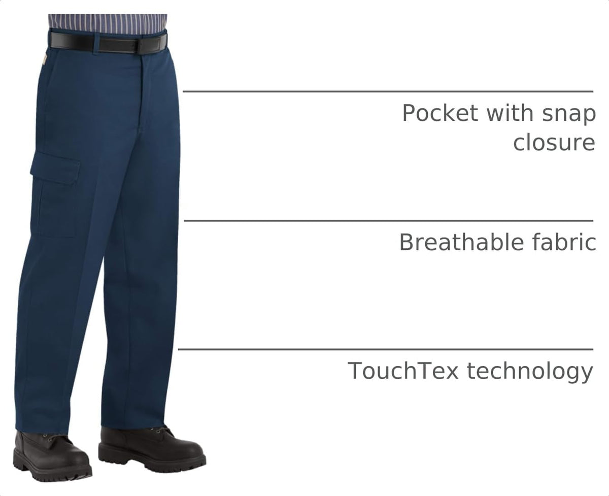 Red Kap Men's Industrial Cargo Pant - Breathable Work Pants, Wrinkle Resistant Design Fights Fading & Stains