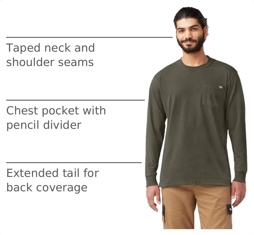 Dickies Mens Long Sleeve Heavyweight Crew Neck