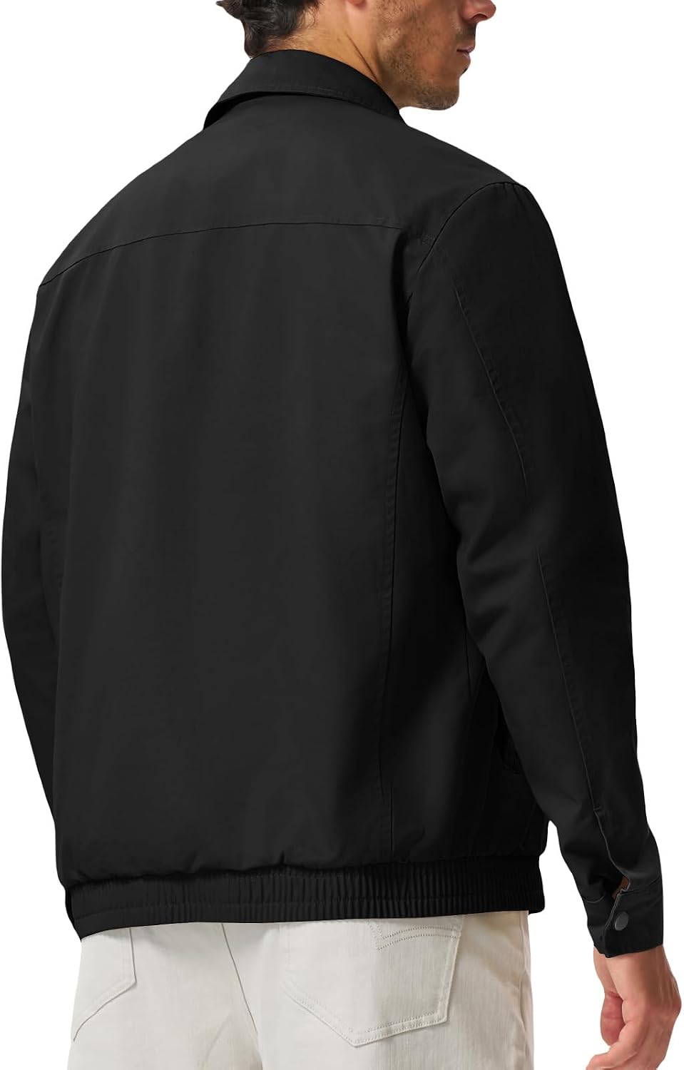 TBMPOY Men's Casual Cotton Jacket Lightweight Full Zip Canvas Lapel Jackets Business Work Windbreaker with 3 Pockets