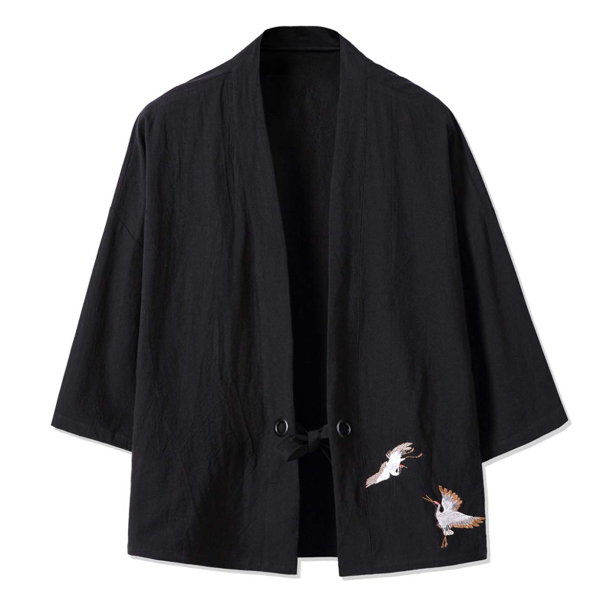 Seidarise Men's Kimono Traditional Japanese Clothing Male Cardigan Noragi Jacket Yukata Coat Haori