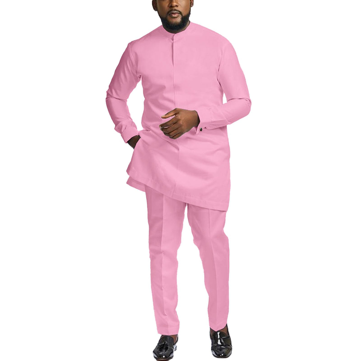 Men African Senator Suit, Dashiki Outfit Wedding Attire Clothes