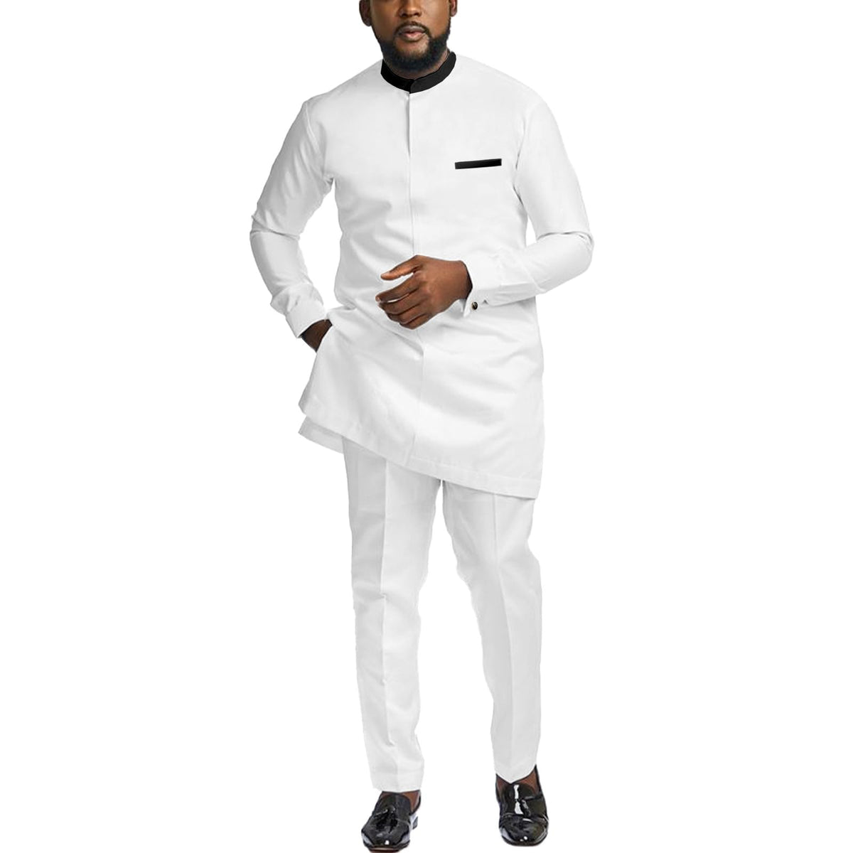 African Suit for Men 2 Piece Set Dashiki Shirt & Pants Outfits