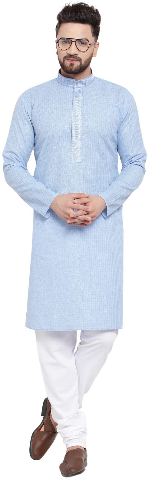 Maple Clothing Kurta Pajama Printed Cotton Indian Apparel for Men Bollywood Outfit