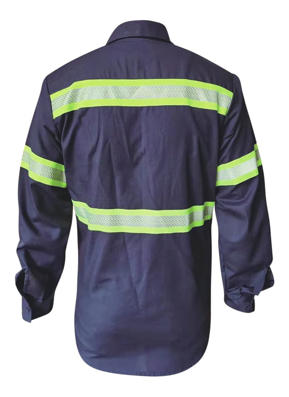 L&M Men's Enhanced Visibility Industrial Work Shirt Reflective Short Long Sleeve HIGH Visibility