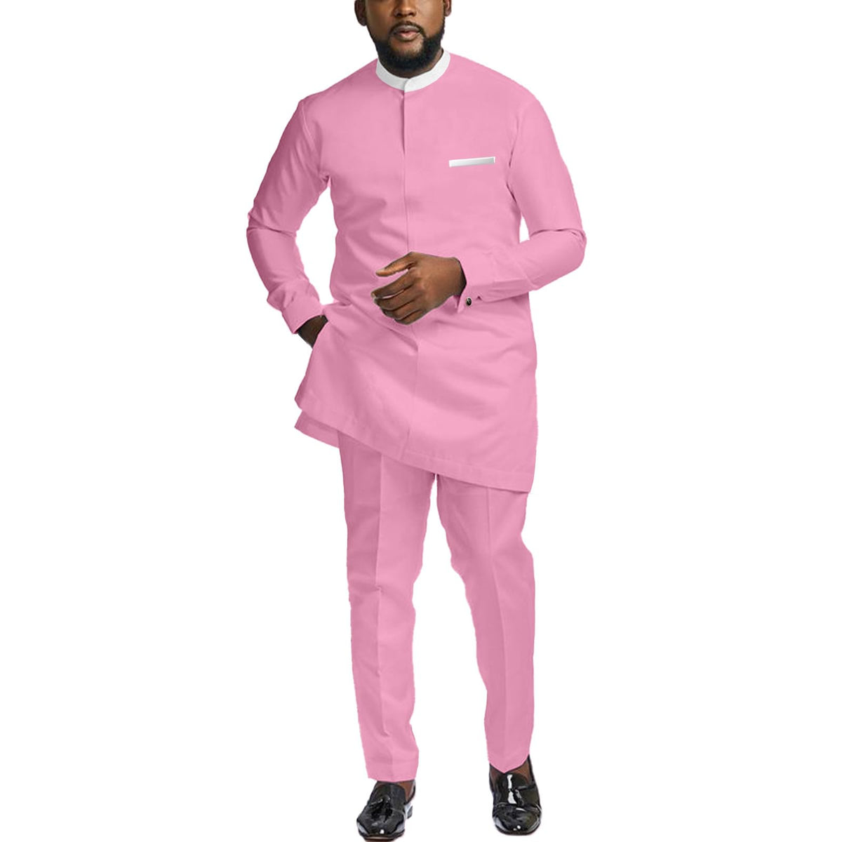 African Suit for Men 2 Piece Set Dashiki Shirt & Pants Outfits
