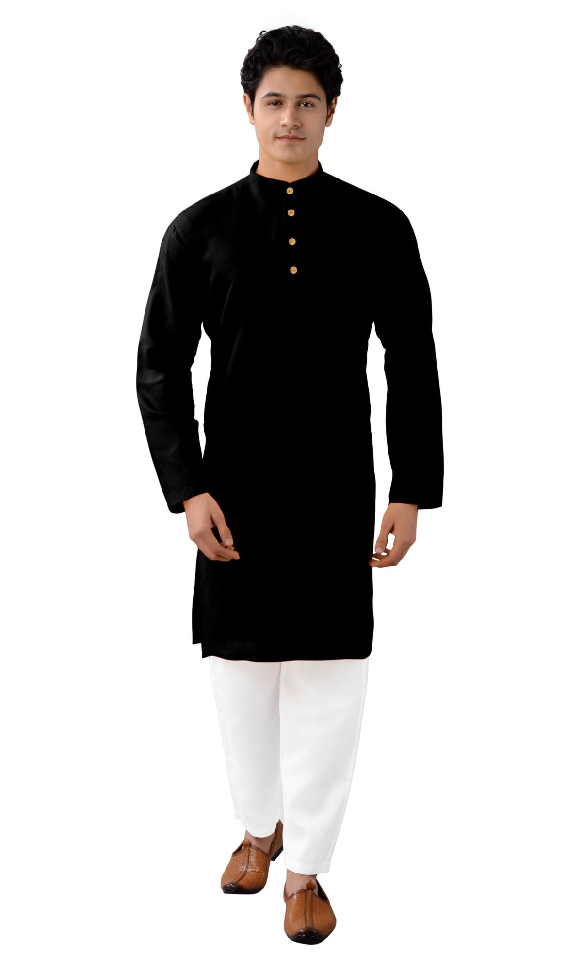 Chandrakala Men's Tunic Cotton Kurta Pajama Set Indian Casual Yoga Dress (MK101)