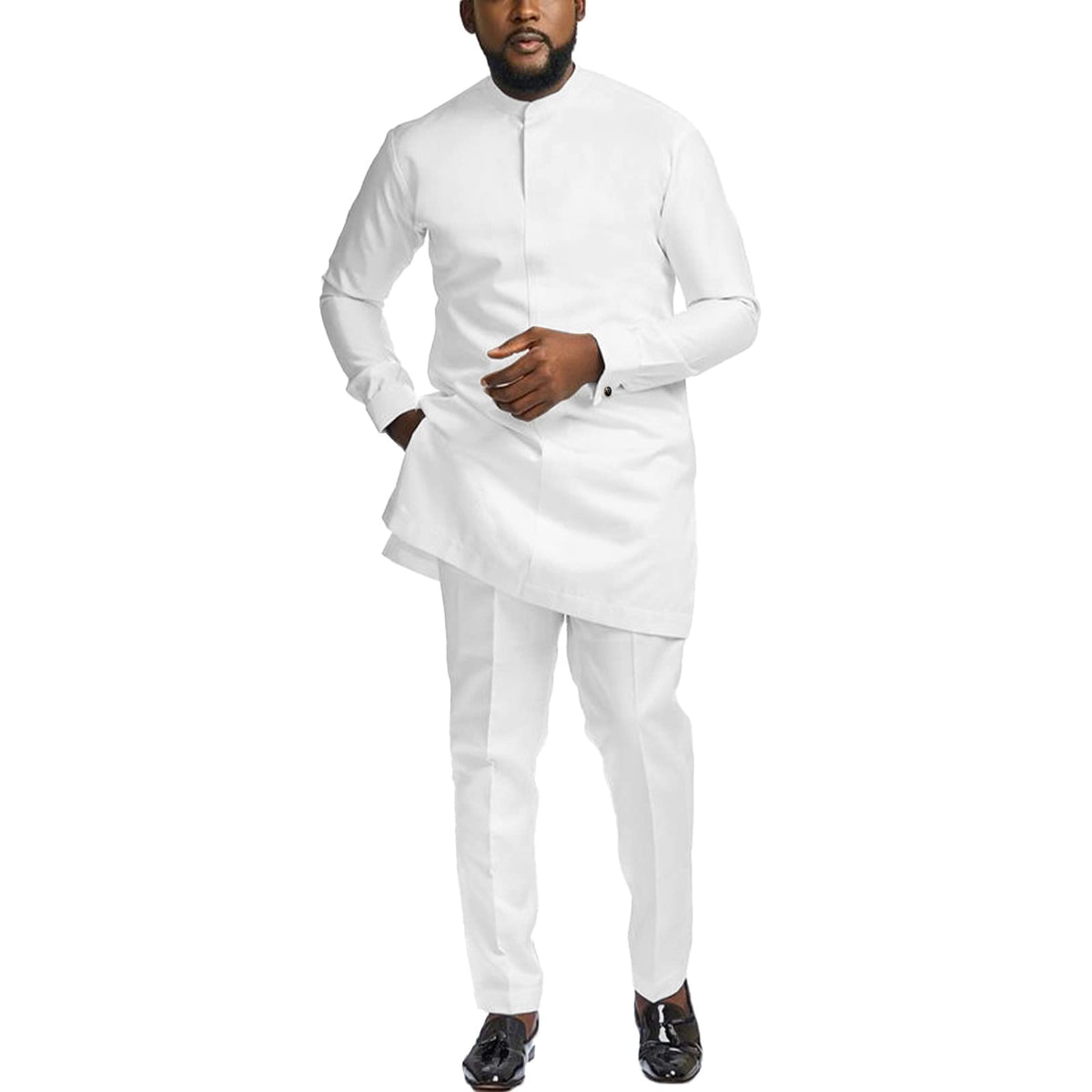 Men African Senator Suit, Dashiki Outfit Wedding Attire Clothes
