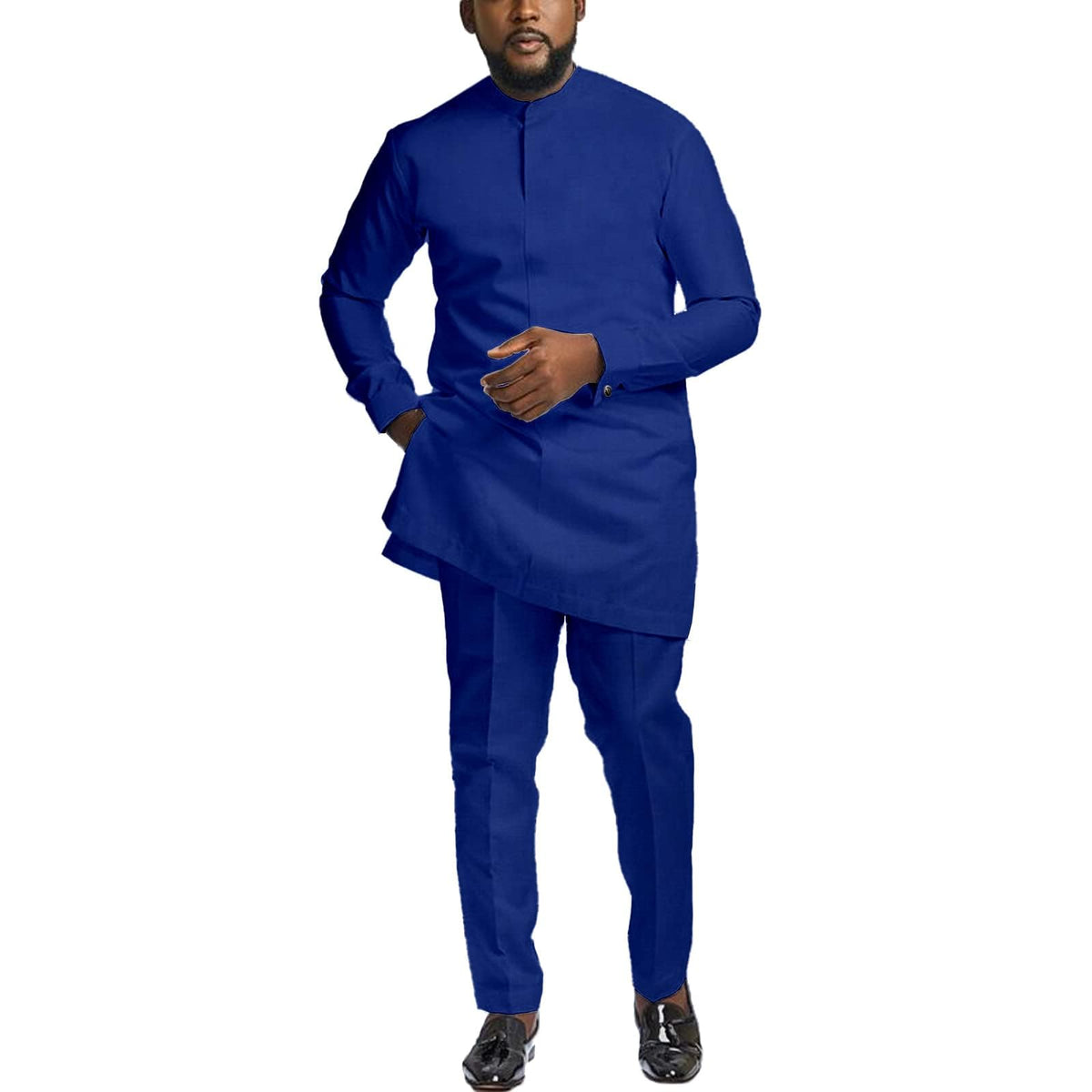Men African Senator Suit, Dashiki Outfit Wedding Attire Clothes