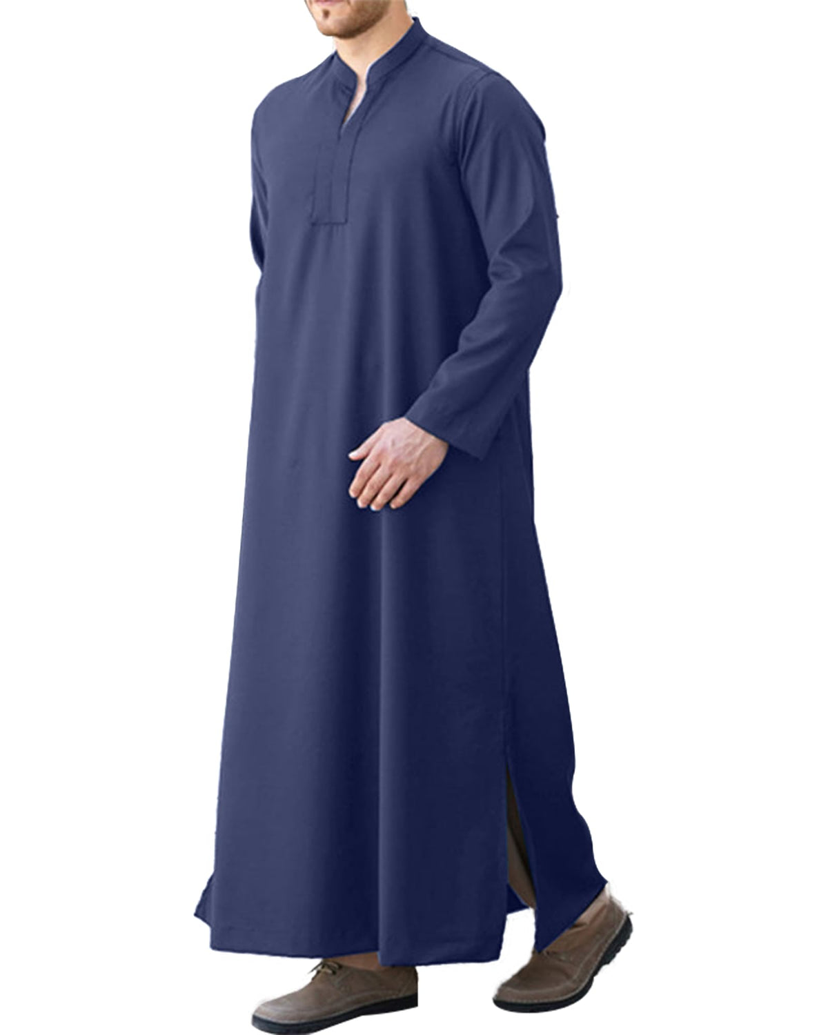 LVCBL Kaftan Thobe for Men Big And Tall Muslim Robe Mens Long Sleeve Caftan